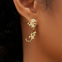 Iced Leopard Earring in Yellow Gold