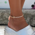 Iced Pilates Crown Anklet in Yellow Gold