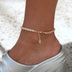 Iced Pilates Crown Anklet in Yellow Gold