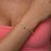 Iced Pilates Crown Bracelet in Yellow Gold