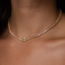 Iced Pilates Crown Chain in Yellow Gold