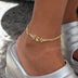 Iced Pilates Slipper Anklet in Yellow Gold