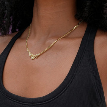 Iced Pilates Slipper Chain in Yellow Gold