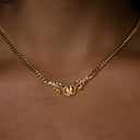 Iced Pilates Slipper Chain in Yellow Gold