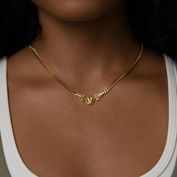Iced Pilates Slipper Chain in Yellow Gold