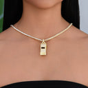 Iced Functioning Coaches Whistle Pendant in Yellow Gold