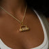 Iced Yoga Mat Pendant in Yellow Gold