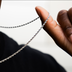 Iced Knife Pendant + 2mm Rope Chain Bundle in White Gold