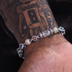 GLD X Malik Nabers Iced Multi Color Ball Bracelet in White Gold - 8MM