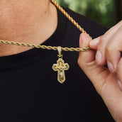 Icon Cross Pendant in Yellow Gold