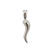 Italian Horn Pendant in Sterling Silver