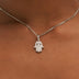 Micro Iced Hamsa Pendant in White Gold