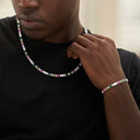 Paquete de cadena de tenis y pulsera con corte ovalado multicolor de 5 mm