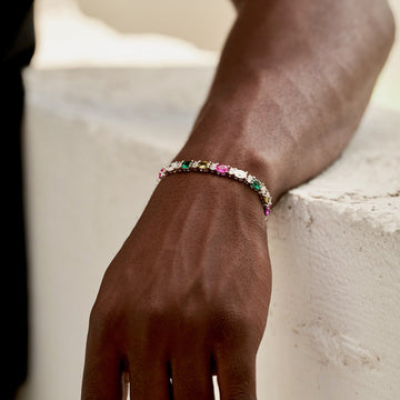 Pulsera tenis con óvalos multicolor surtidos - 5mm