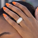 Anillo de 5 Capas con Banda de Diamantes en Oro Amarillo Vermeil