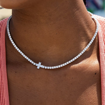 Cross Tennis Necklace