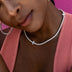 Collar tenis con cruz y diamantes de 3 mm
