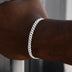 Pulsera Cubana Micro Diamantes con Garras en Oro Blanco - 6mm