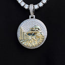 Colgante LA con diamantes en oro blanco
