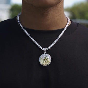 Iced LA Pendant in White Gold