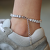 Tobillera de tenis de oro blanco con diamantes - 5 mm
