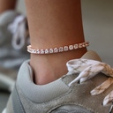 Tobillera de tenis con diamantes de oro rosa de 5 mm