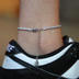 Diamond Tennis Anklet in White Gold- 2mm