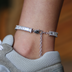 Diamond Baguette Tennis Anklet in White Gold