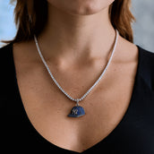 Yankees Official MLB Baseball Cap Logo Pendant in White Gold