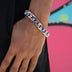 Pulsera Cubana Stealth Oficial de los Atlanta Braves de la MLB en Oro Blanco