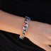 Pulsera cubana sigilosa MLB oficial de los New York Mets en oro blanco