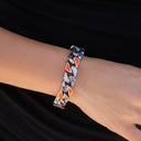 New York Mets Official MLB Stealth Cuban Bracelet in White Gold