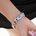 Pulsera cubana sigilosa MLB oficial de los New York Mets en oro blanco