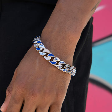 Pulsera cubana oficial MLB Stealth de los New York Yankees en oro blanco