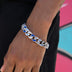 Pulsera cubana oficial MLB Stealth de los New York Yankees en oro blanco