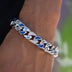 Pulsera cubana oficial MLB Stealth de los New York Yankees en oro blanco