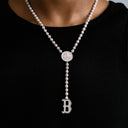 Boston Red Sox Official MLB Lariat in White Gold