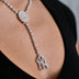 Collar de tipo Lariat oficial de los New York Yankees de la MLB en oro blanco