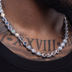 GLD X Malik Nabers Iced Multi Color Ball Chain in White Gold - 8MM