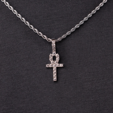 70% OFF Micro Ankh Cross in White Gold