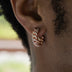Pendientes de aro con pavé de diamantes en oro rosa