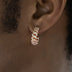 Pendientes de aro con pavé de diamantes en oro rosa