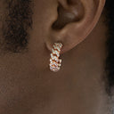 Pendientes de aro con pavé de diamantes en oro rosa