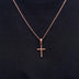 Colgante Cruz de Cuerda Micro Retorcida en Oro Rosa