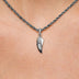 Micro Wing Pendant in White Gold