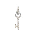Colgante Corazón Llave de Moissanita y Diamantes para Mujer en Vermeil de Oro Blanco