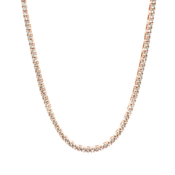 Cadena de tenis para hombre con moissanita y baño de oro rosa - 2 mm