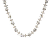 Moissanite Round Stone Star Tennis Chain in Sterling Silver
