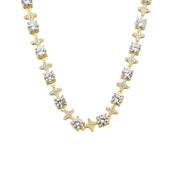 Men's Moissanite Round Stone Star Tennis Chain in Yellow Gold Vermeil - 6mm