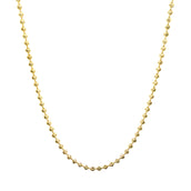 Cadena de bolas cortadas en luna de oro vermeil amarillo - 2mm
